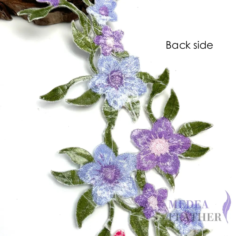 Iron on Flower Leaf Vines Butterflies Embroidery Applique EA01