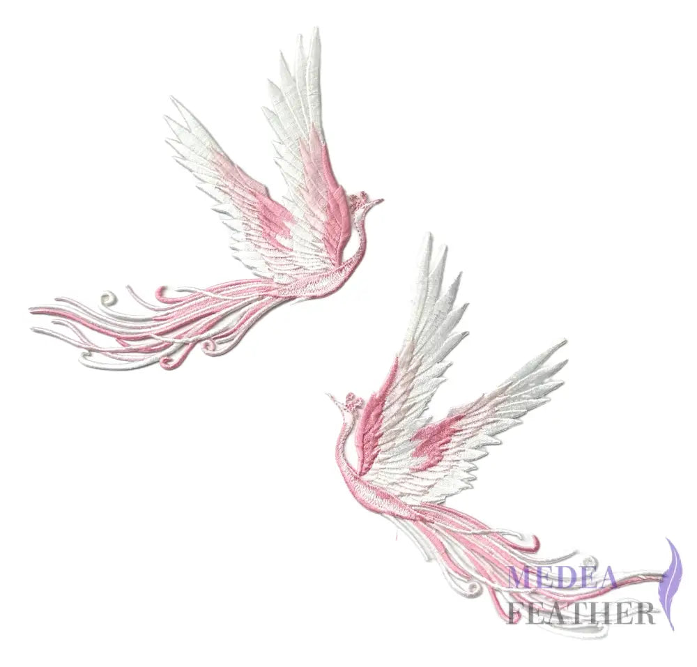 Iron on Pink Phoenix Embroidery Applique EA08 1 set