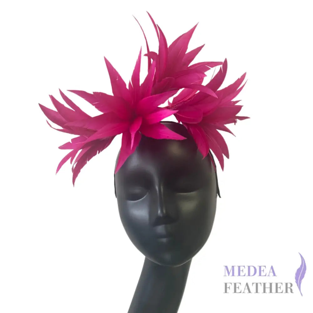 ’Mulan’/ Goose Feather Flower Millinery Hat Mount DS25050H #20 barbie pink