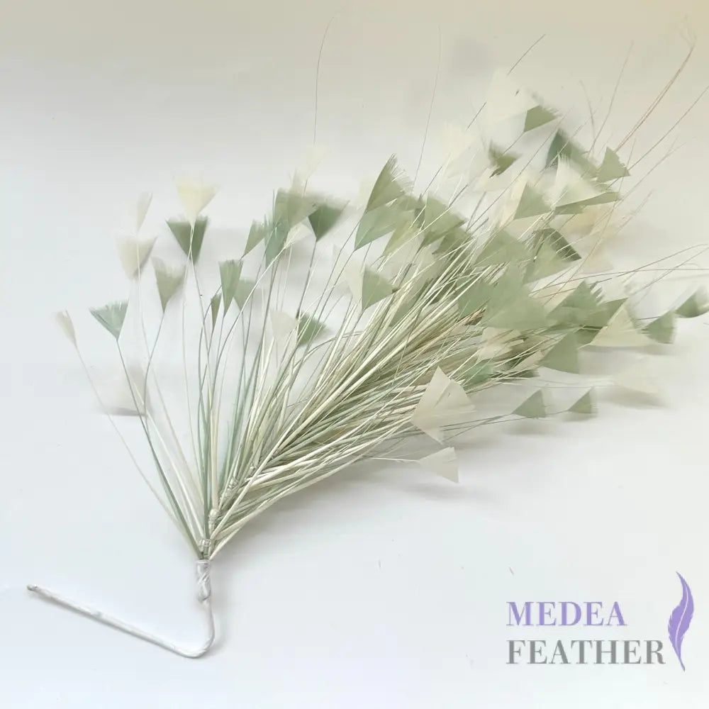 Peacock Hair Diamond Tip Mount #01 ivory & #74 quite green