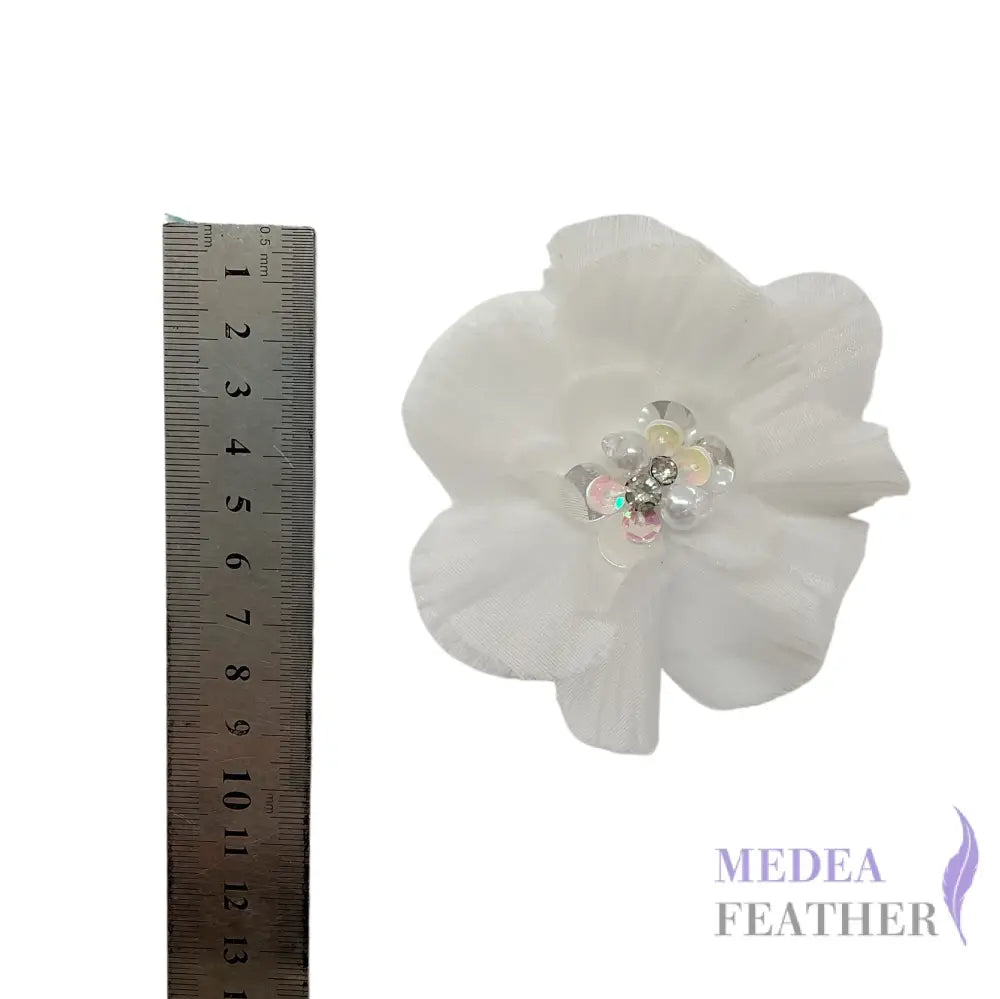 Pearl Rhinestone Beaded Chiffon Flower-Pack of 2