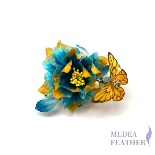 Ronghua Handmade Silk Art | Peony and Butterfly CF04 In stock (blue and yellow)