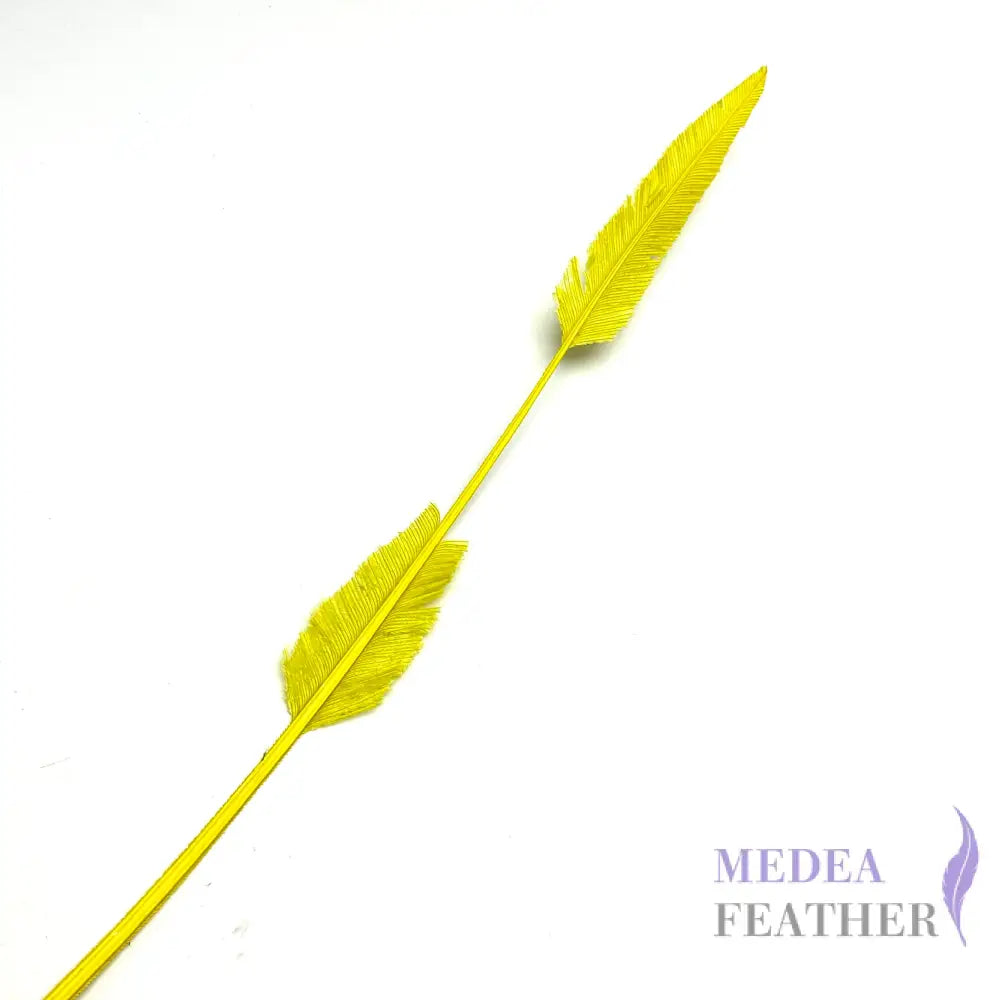 *sales* 50cm Stripped Ostrich Feather Plume Yellow
