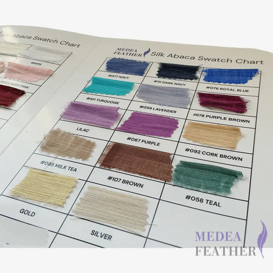 Silk Abaca Fabric Colour Card Chart 32 colours