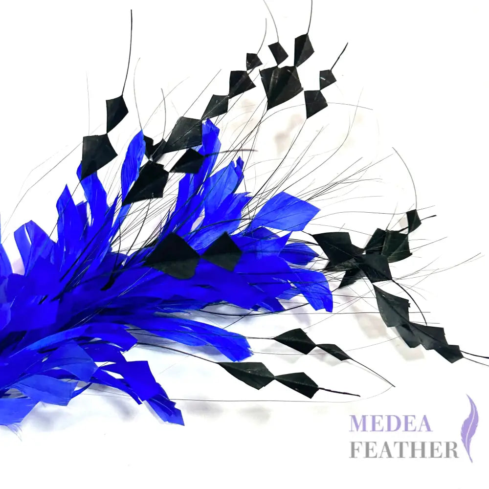 Space Cut Goose Feather and Long Coque Feather Flower Mount
