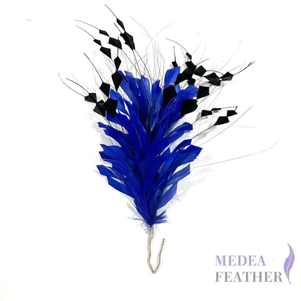 Space Cut Goose Feather and Long Coque Feather Flower Mount