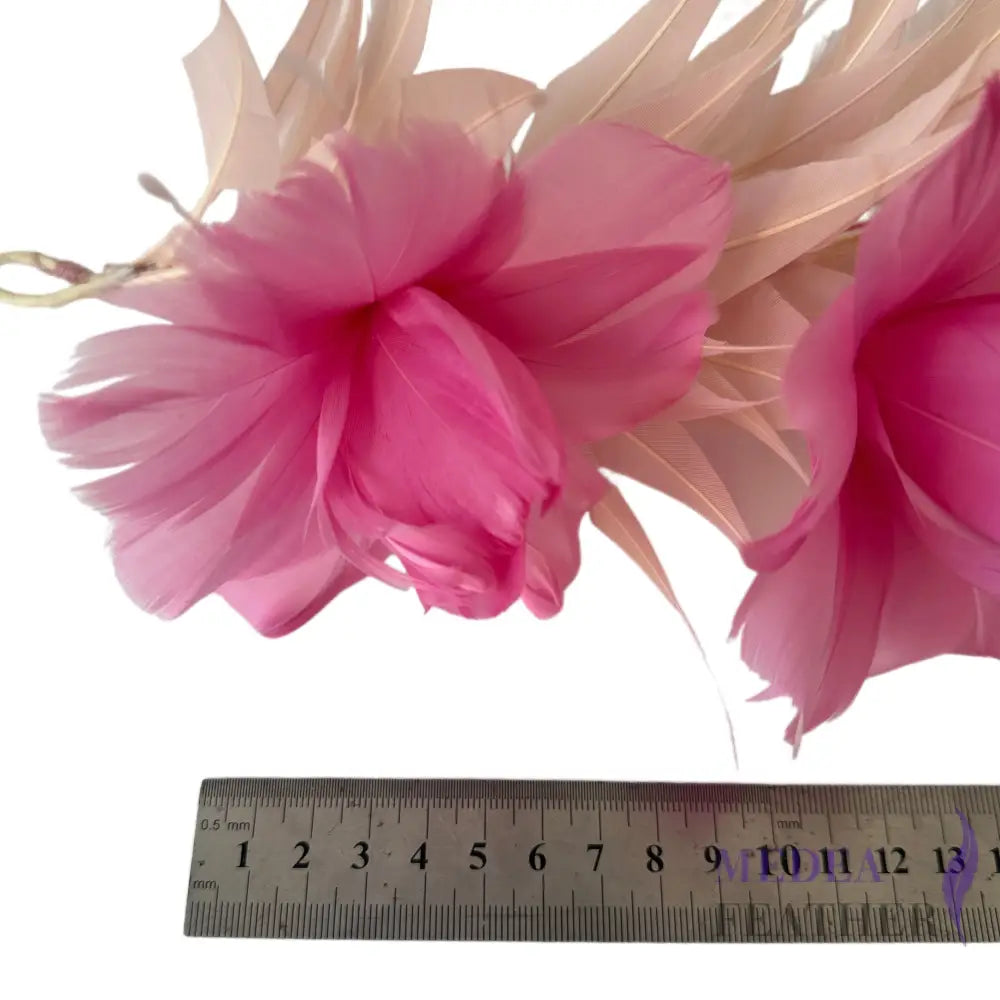Spiky Arrow Goose Feather with Flower Wired Hat Mount For Headband DS26102602