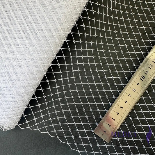 Taiwan made 1 cm Grid Bridal Veiling - 1m White