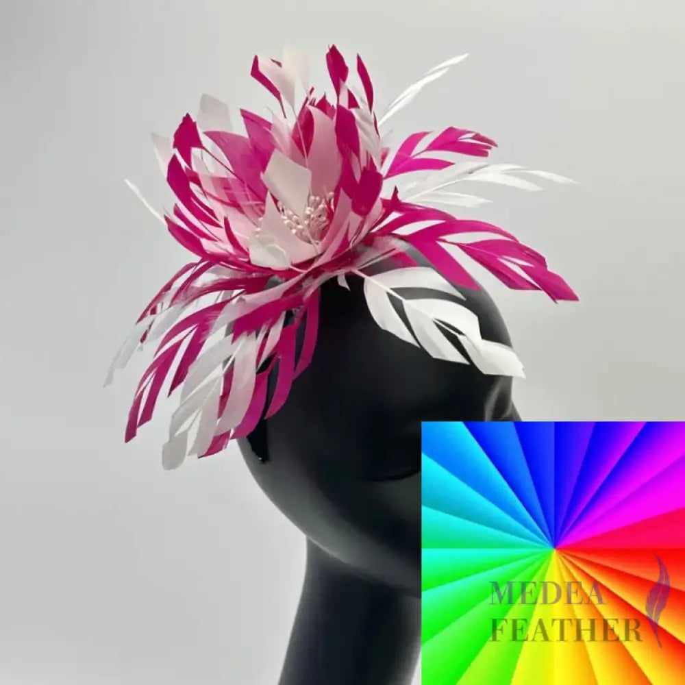 Two-colour Space Cut Goose Feather Flower Mount DS20251209 Custom-please add your text below