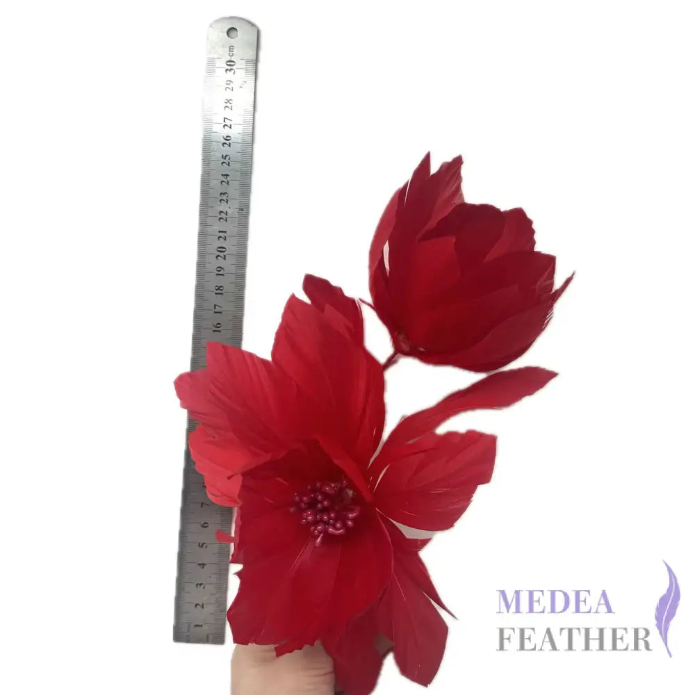 Two Goose Feather Flowers Set DS20250920