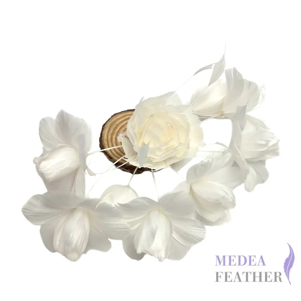 ’Valentines Roses’/ Classic Goose Feather Flower Mount #02 white