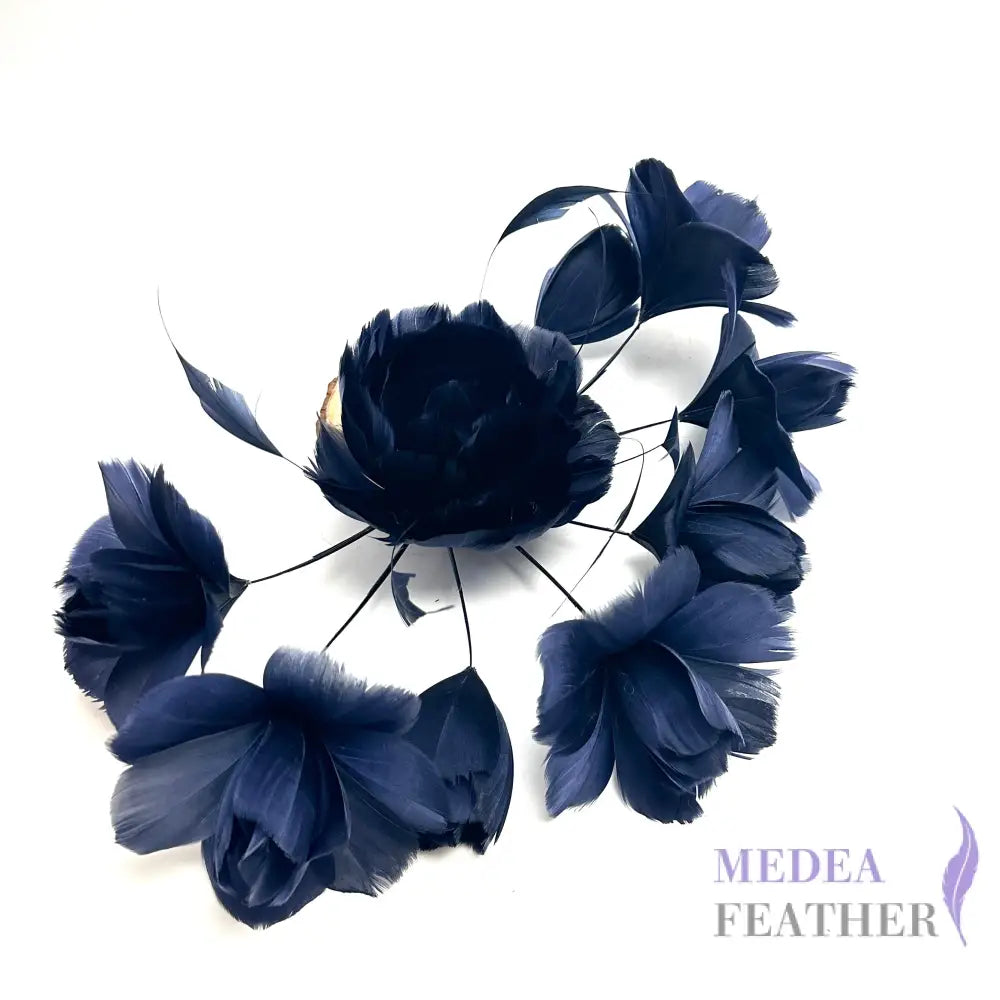 ’Valentines Roses’/ Classic Goose Feather Flower Mount #65 navy