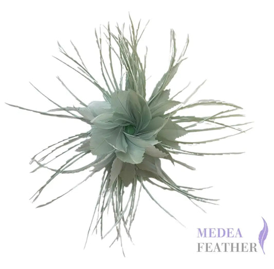 Zigzag Goose Biot Feather Flower Mount DS260626 - Limited-Sage Green