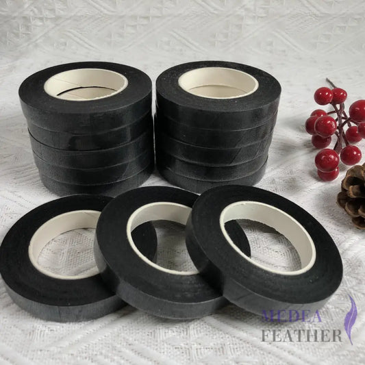 1.2 cm Wide Self-Adhesive Floral Paper Tape Black