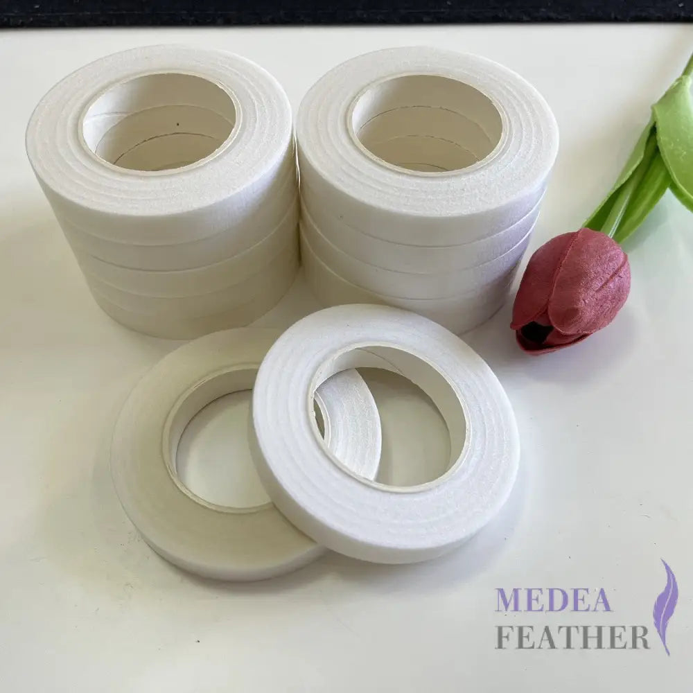 1.2 cm Wide Self-Adhesive Floral Paper Tape White