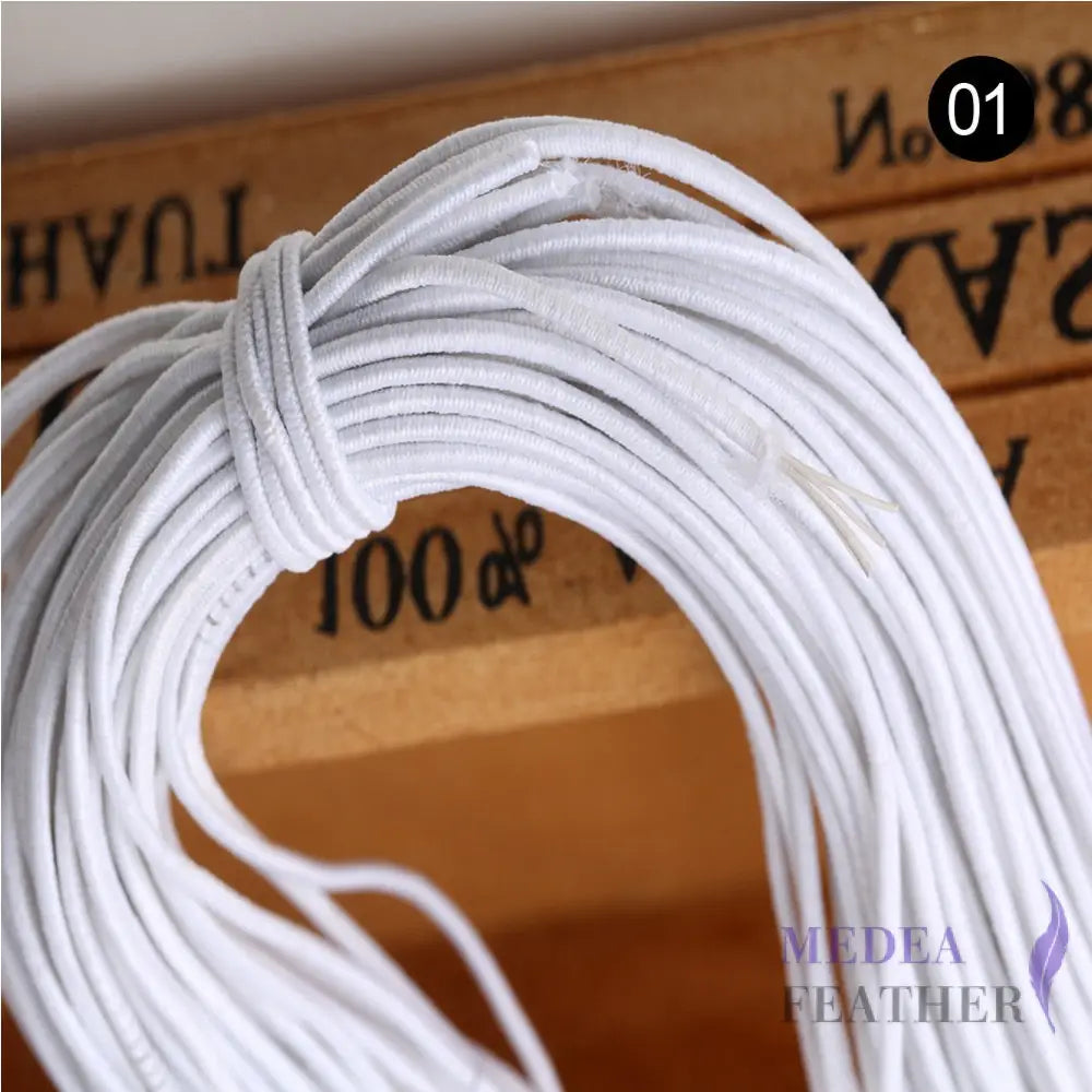 1.5mm Elastic 1 meter / White