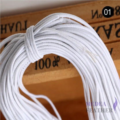 1.5mm Elastic 1 meter / White