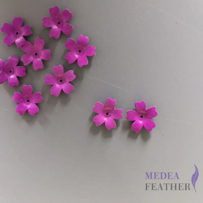 1.6cm Leather flowers-Pack of 2 Fuchsia