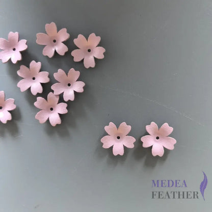 1.6cm Leather flowers-Pack of 2 Pink