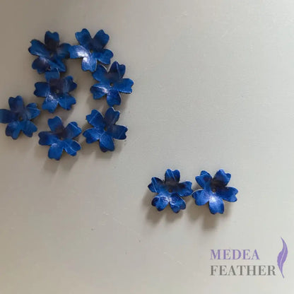 1.6cm Leather flowers-Pack of 2 Royal blue