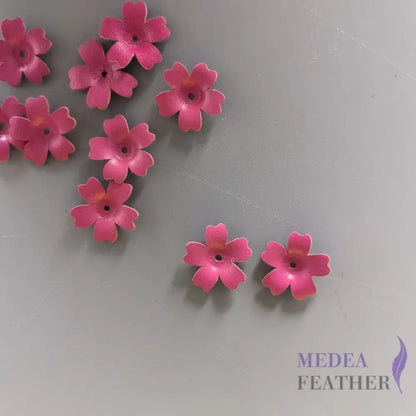 1.6cm Leather flowers-Pack of 2 Sakura