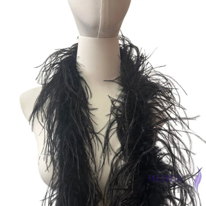 1 Ply Two Tone Ostrich and Marabou Feather Boa (2 yards) Black