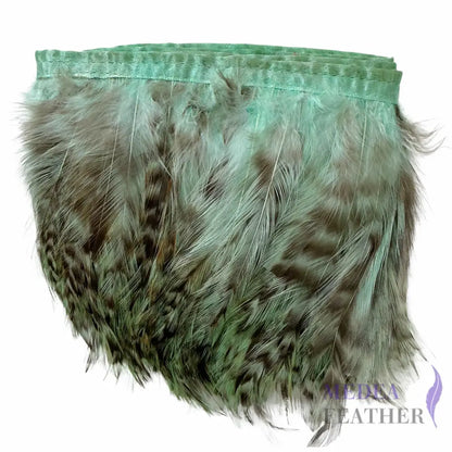 1 Yard Chinchilla Strung Rooster Neck Hackle Feathers Trim - #55mint
