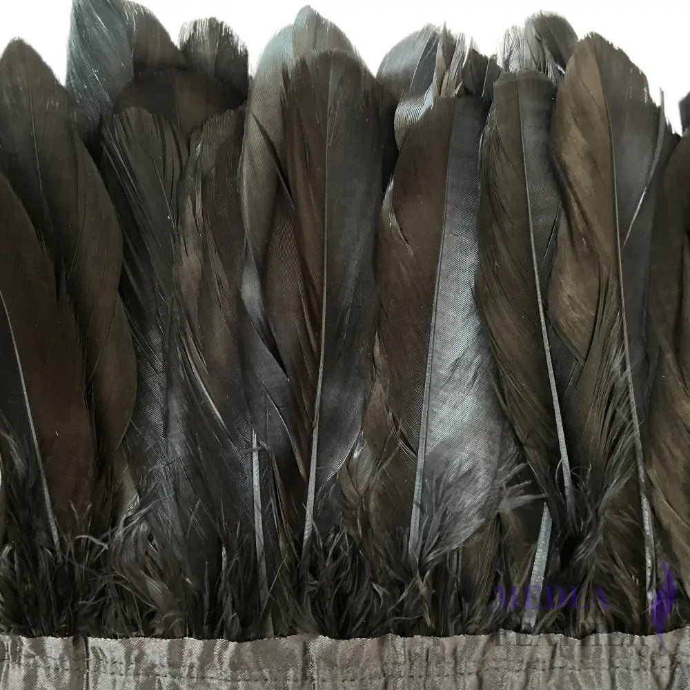 10-15cm Goose Feather Trim -1meter FTGOOSE01 - #03 black