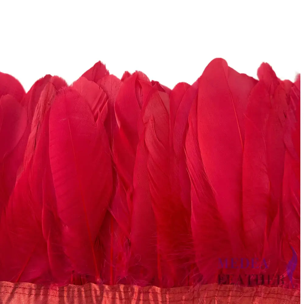 10-15cm Goose Feather Trim -1meter SF004 #28 hibiscus