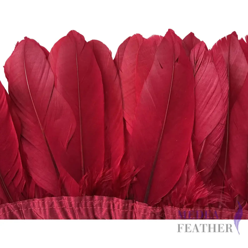 10-15cm Goose Feather Trim -1meter FTGOOSE01 - #37 burgundy