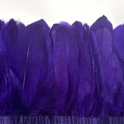 Goose Feather Trim Fringe 10-15cm #60 dark purple