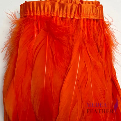 Goose Feather Trim Fringe 10-15cm Orange