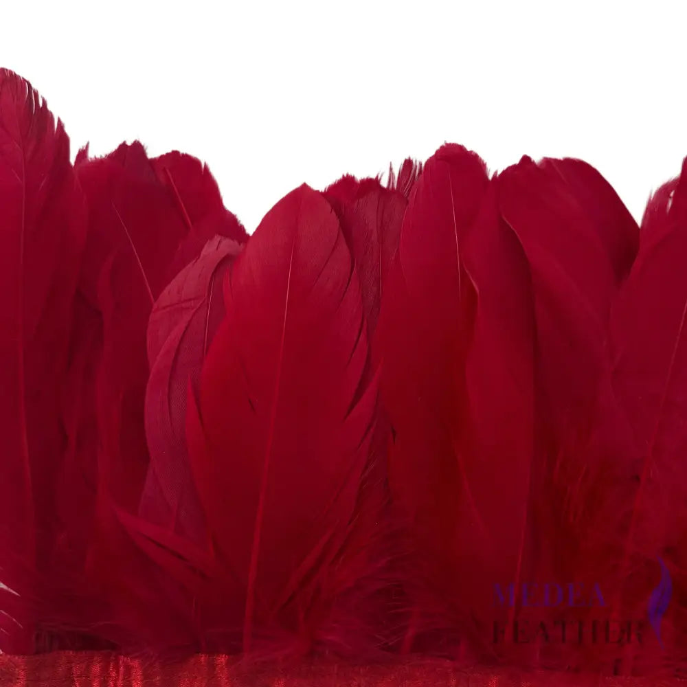 10-15cm Goose Feather Trim -1meter SF004 #31 rose red