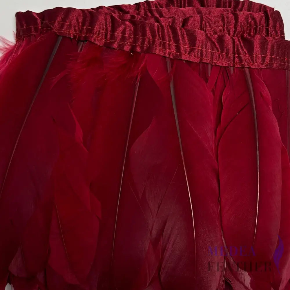 Goose Feather Trim Fringe 10-15cm #23 tango red