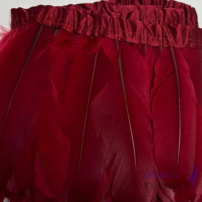 Goose Feather Trim Fringe 10-15cm #23 tango red