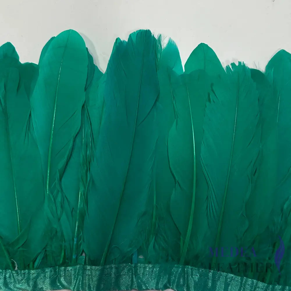 Goose Feather Trim Fringe 10-15cm #72 green