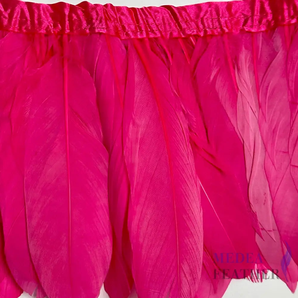 Goose Feather Trim Fringe 10-15cm Pink