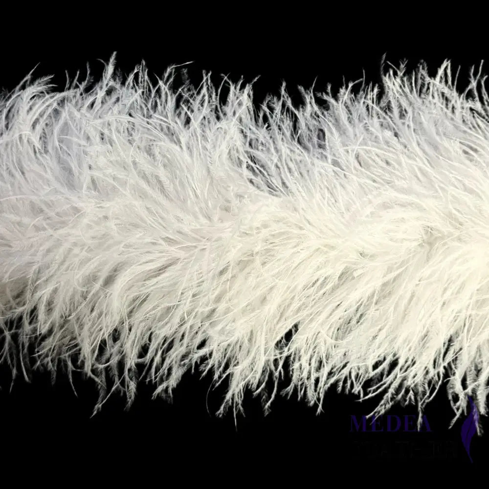 10 Ply Ostrich Feather Fringe Feather Boa (2 yards) FB04 - #01 Ivory