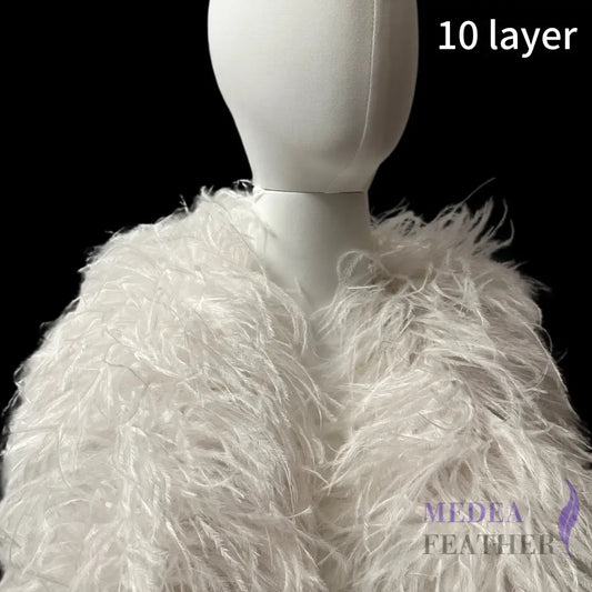 10 Ply Ostrich Feather Fringe Feather Boa (2 yards) FB04