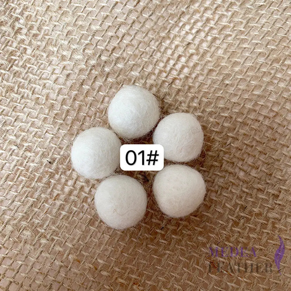 100% Handmade Wool Felt Balls-Pack of 10 - #1 white