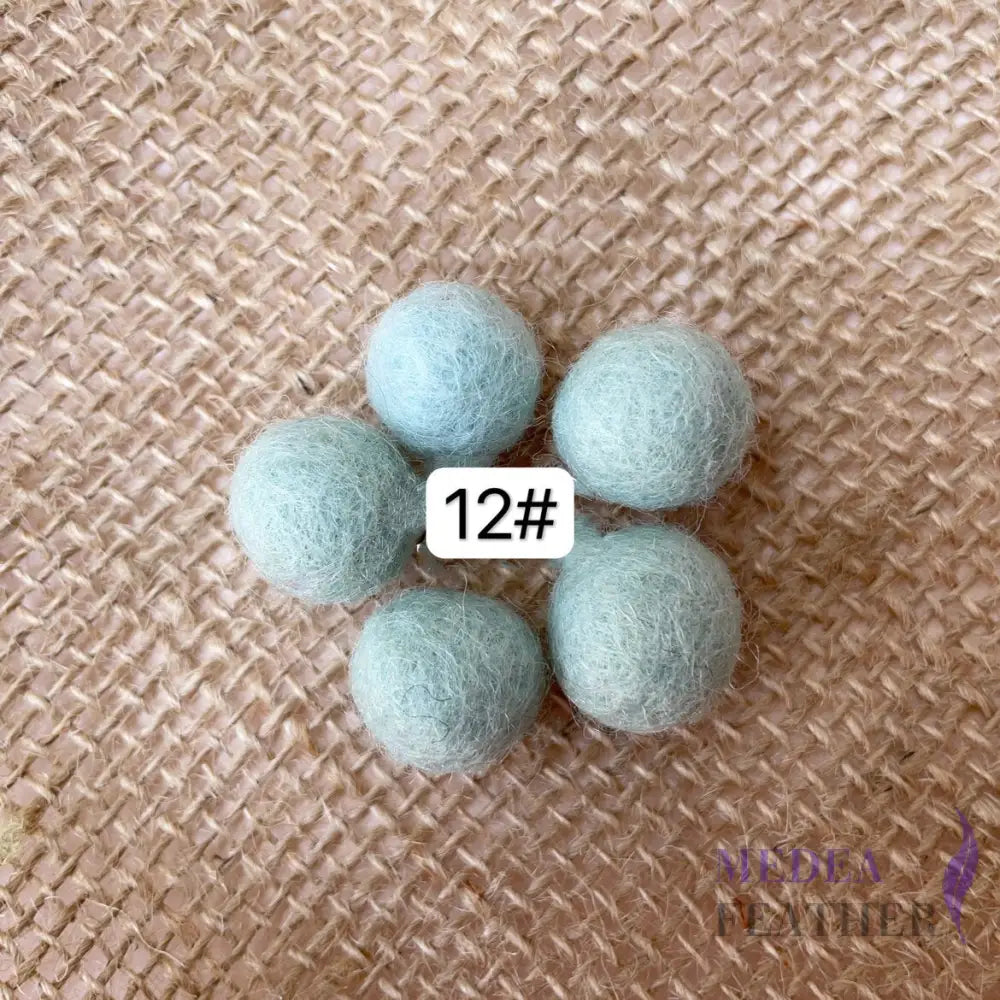 100% Handmade Wool Felt Balls-Pack of 10 - #12 light mint