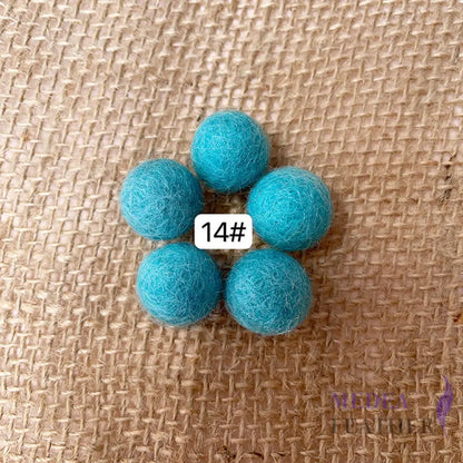 100% Handmade Wool Felt Balls-Pack of 10 - #14 acid blue