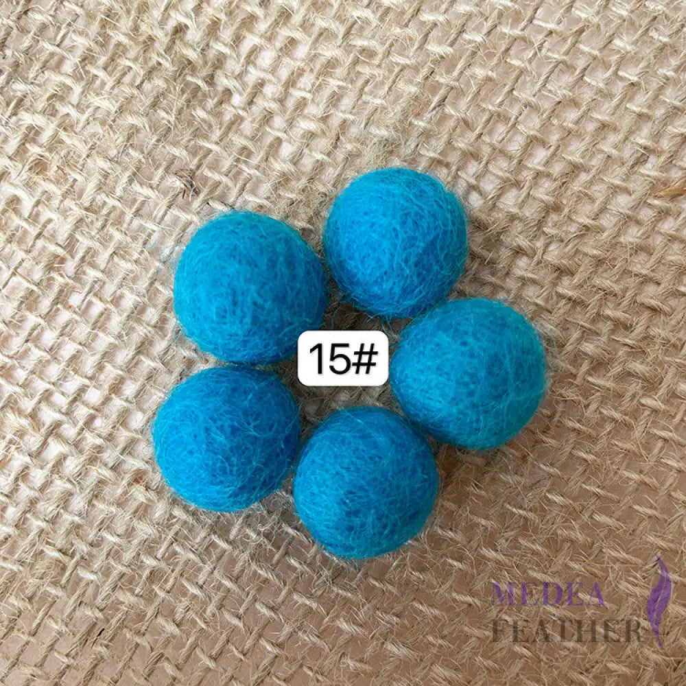 100% Handmade Wool Felt Balls-Pack of 10 - #15 peacock blue