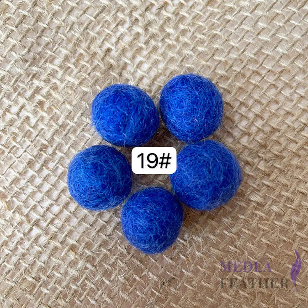 100% Handmade Wool Felt Balls-Pack of 10 - #19 royal blue