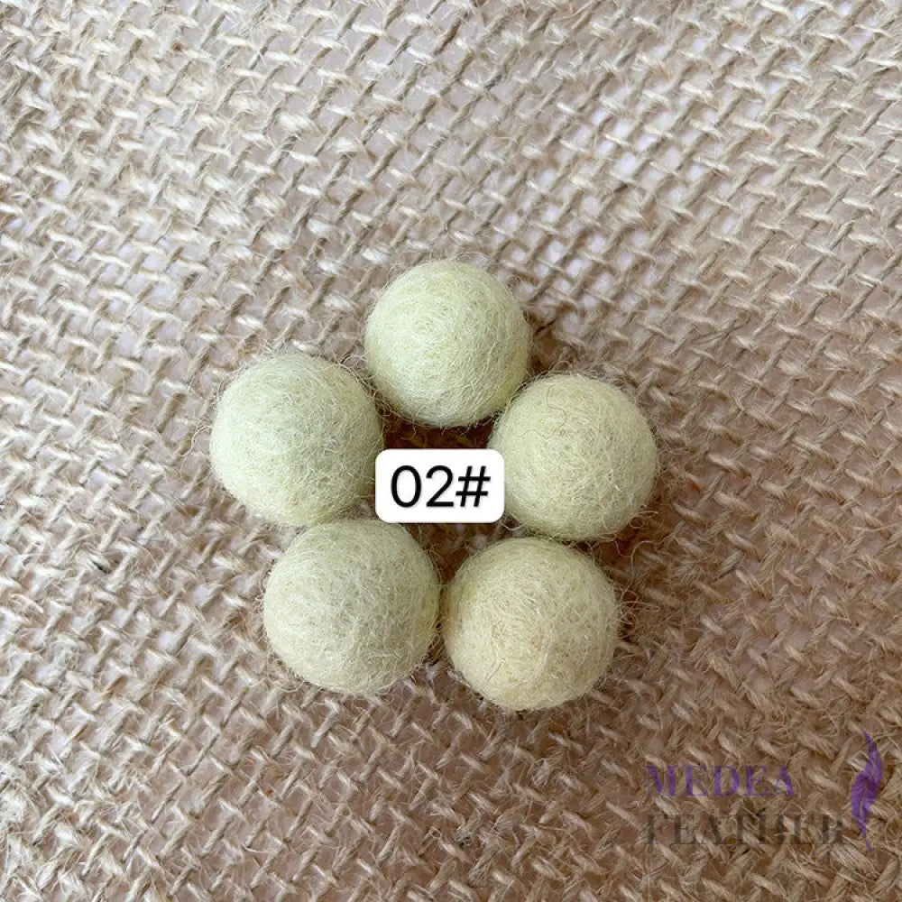 100% Handmade Wool Felt Balls-Pack of 10 - #2 light yellow