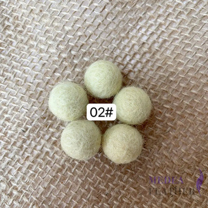 100% Handmade Wool Felt Balls-Pack of 10 - #2 light yellow