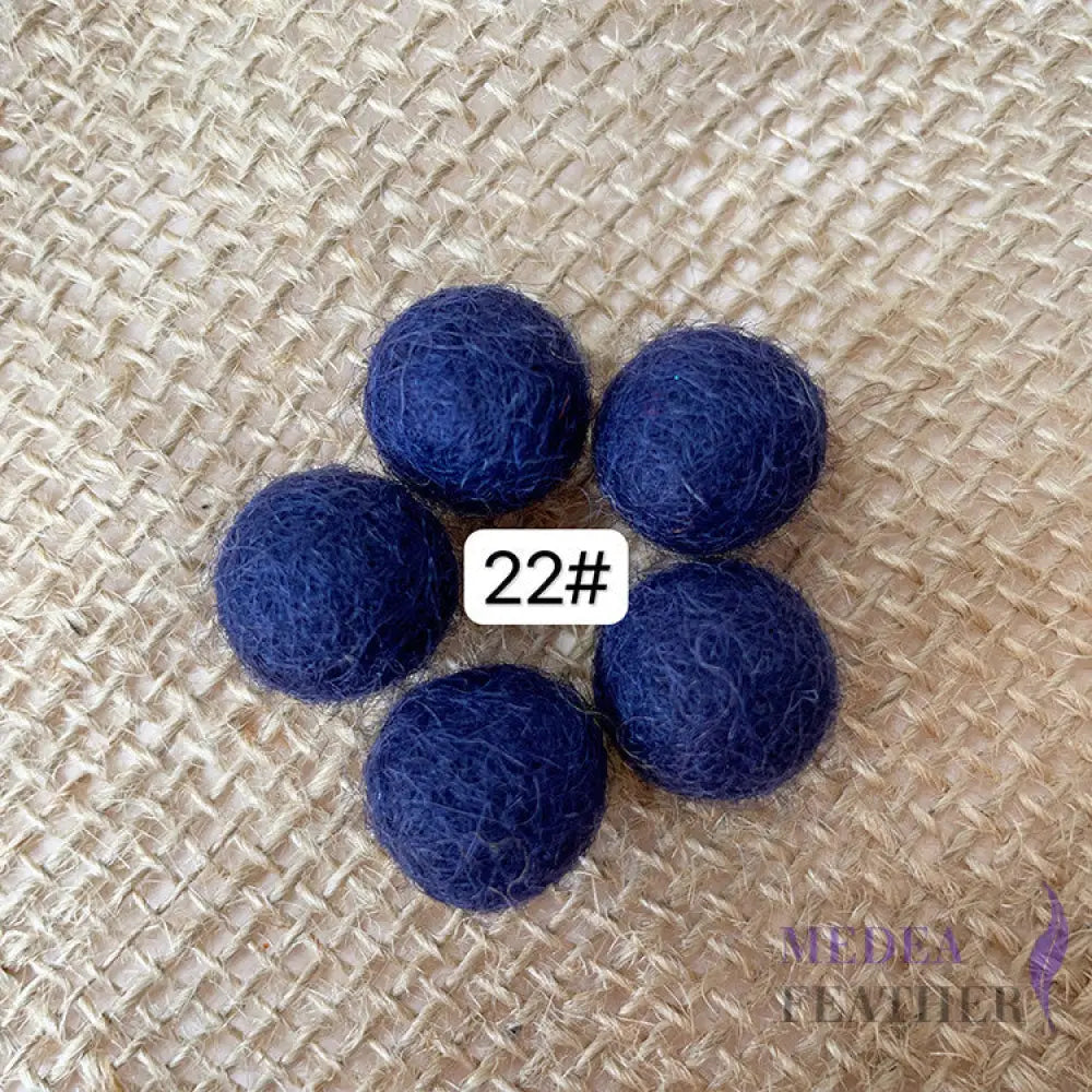 100% Handmade Wool Felt Balls-Pack of 10 - #22 navy