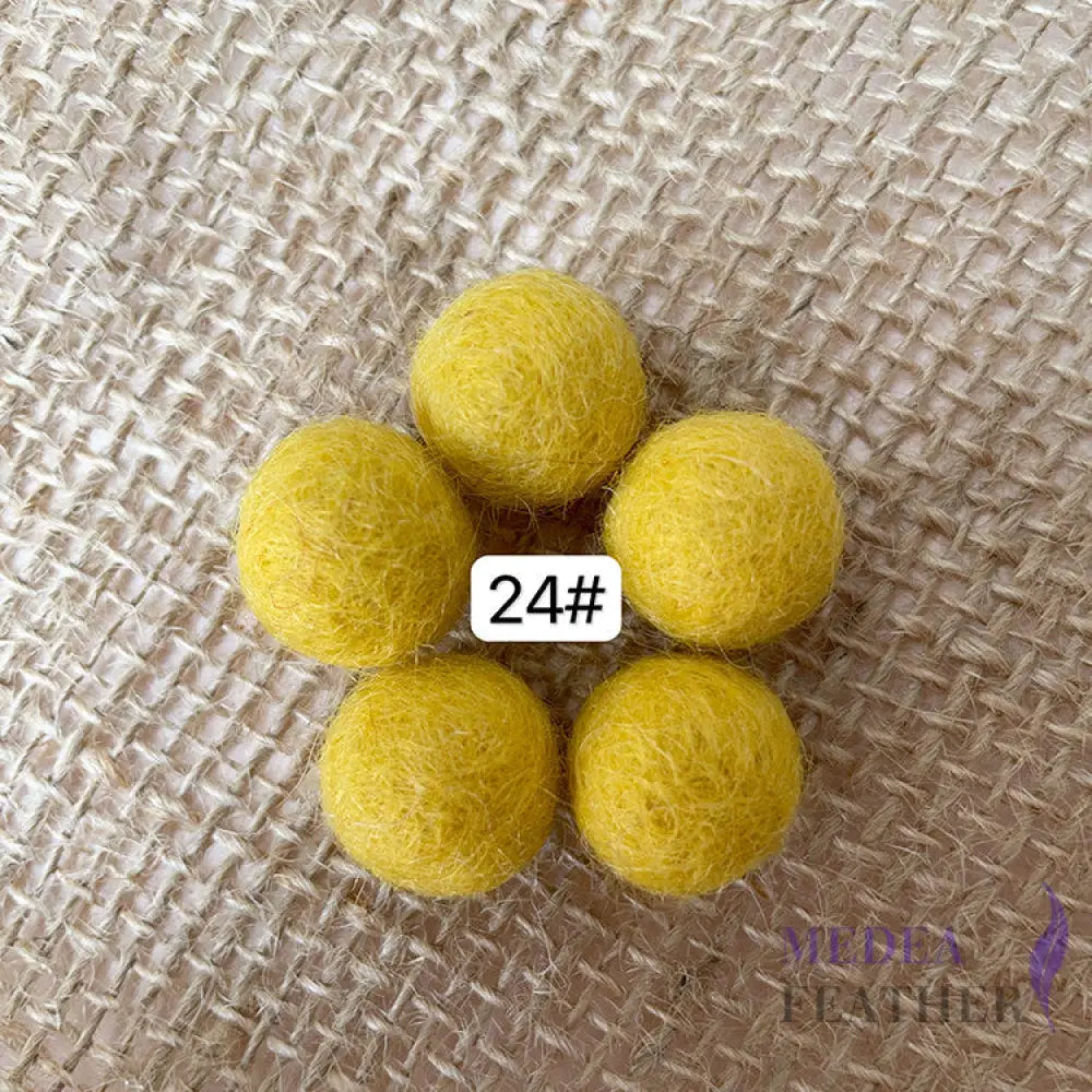 100% Handmade Wool Felt Balls-Pack of 10 - #24 yellow