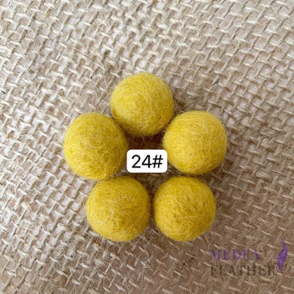 100% Handmade Wool Felt Balls-Pack of 10 - #24 yellow