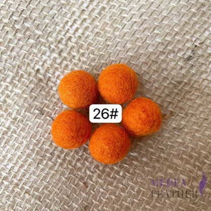 100% Handmade Wool Felt Balls-Pack of 10 - #26 carrot